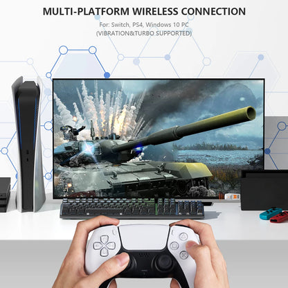 R100 PRO USB Wireless Adapter — Gamepad Converter for PS4, PS5, Xbox Series & Switch Controllers with Bluetooth