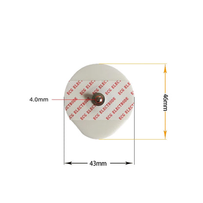 50-Pack Disposable ECG Electrodes — 43×46mm Non-Woven Medical Electrode Pads for EKG Accessories