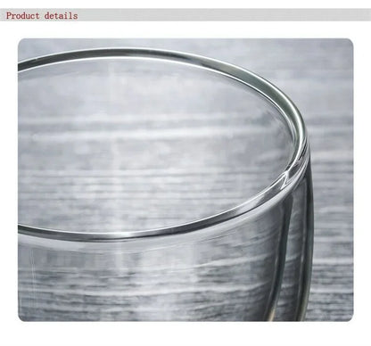 150-350ml Heat Resistant Borosilicate Glass Mug – Double Wall Coffee Cup with Handle, Clear Milk & Water Cup Gift