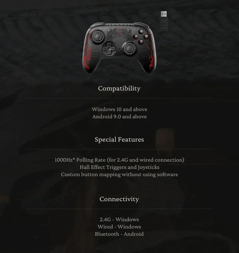 8BitDo Myth Wukong Ultimate 2C Gamepad - Wireless & Wired Gaming Controller for PC, Windows 10/11, Steam, Raspberry Pi & Android