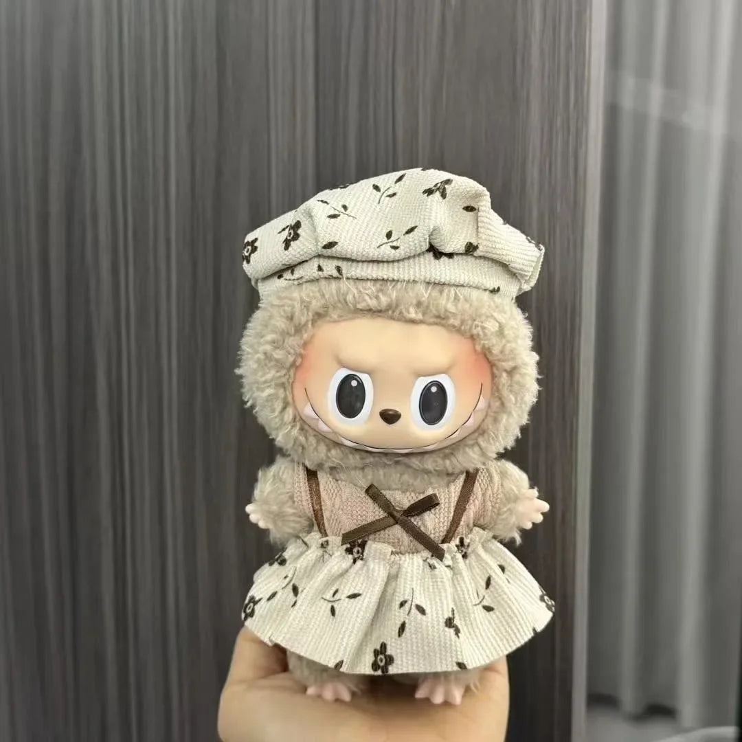 17cm Labubu V1–V2 Trendy Doll Clothes & Accessories – Idol Outfit for Kids Gift