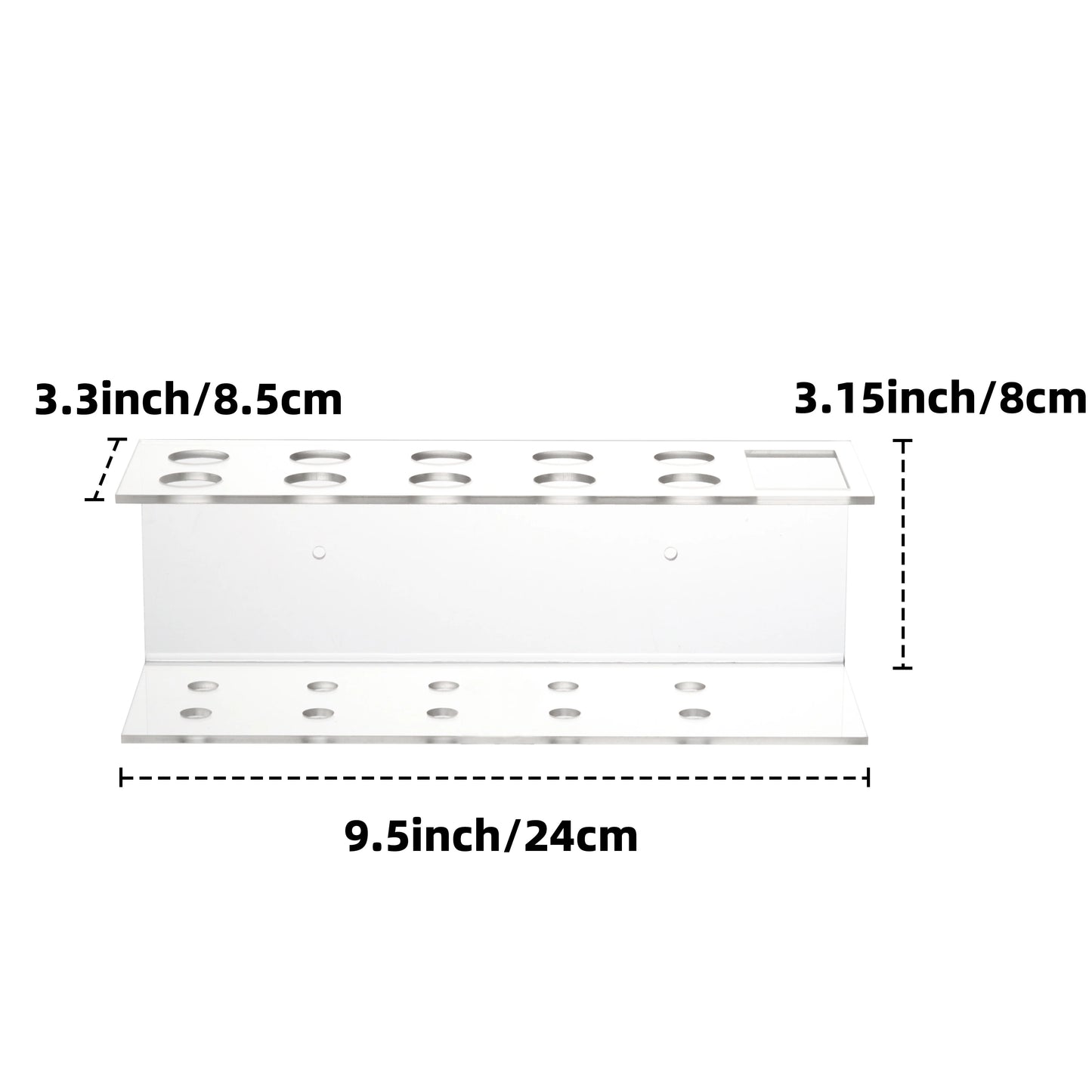 Acrylic Marker Pen Holder – Wall-Mounted 10-Slot Dry Erase Storage Rack for Office