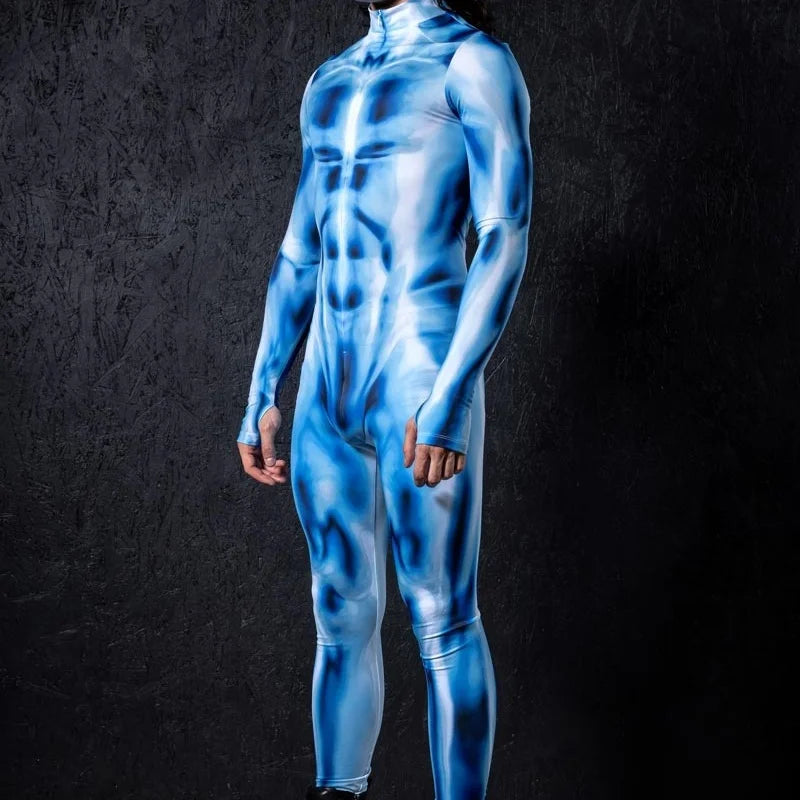 Mechanical Muscle Zentai Bodysuit — Men’s Halloween Punk Cosplay & Carnival Costume 2025