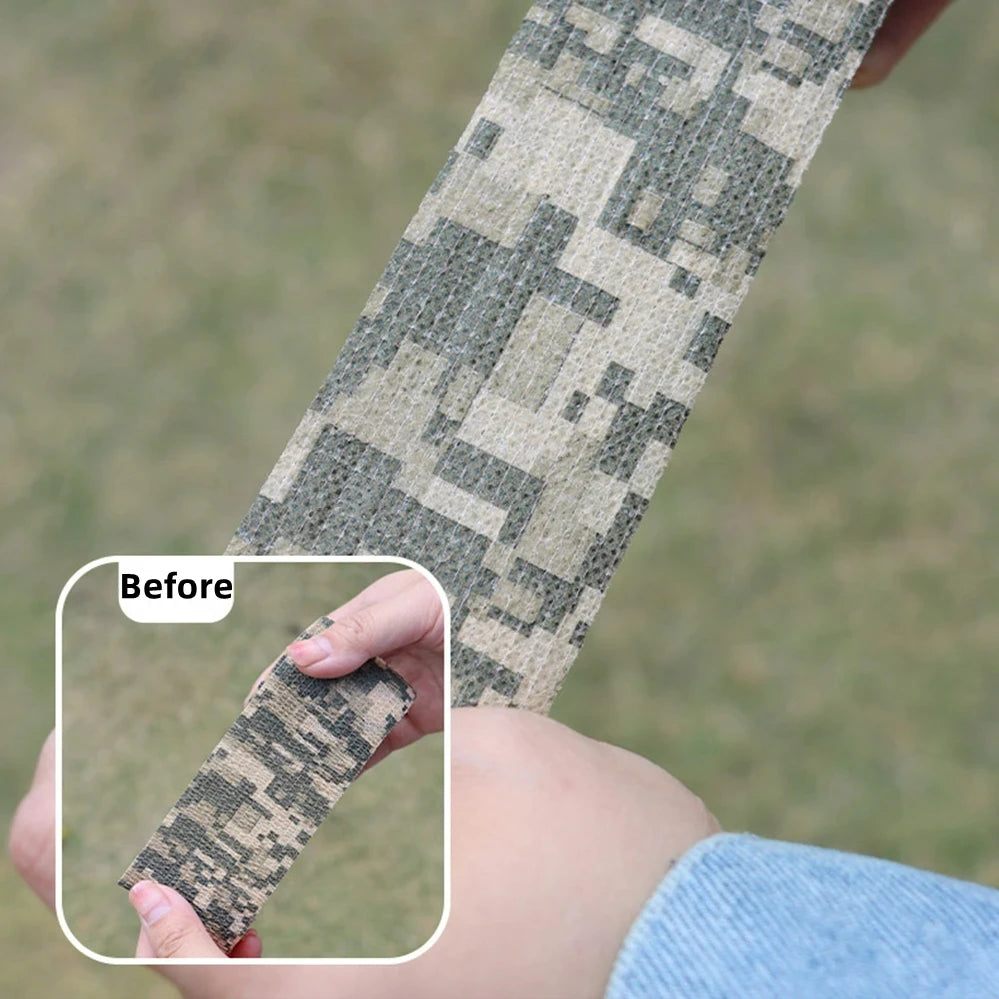 4.5m x 5cm Camouflage Stealth Tape - Waterproof Outdoor Camo Wrap for Hiking, Camping and Hunting, 1 Roll