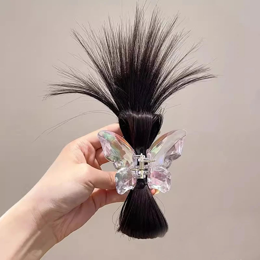 Women’s Half-Tie Hair Claw – Feather Shuttlecock & Crab Clip for High Ponytail Hairstyles