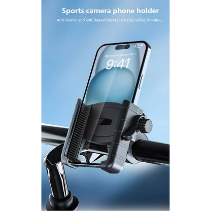 Universal Anti-Slip Bicycle & Motorcycle Phone Holder – Multiuse Sports Camera and Rearview Mirror Mount Stand