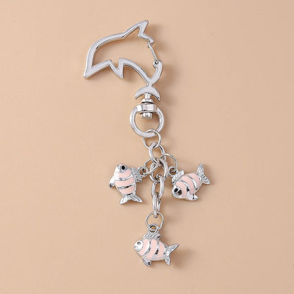 Summer Beach Shell Keychain – Octopus and Starfish Marine Life Pendant for Women, Girls, Handbag Decor, and Gifts