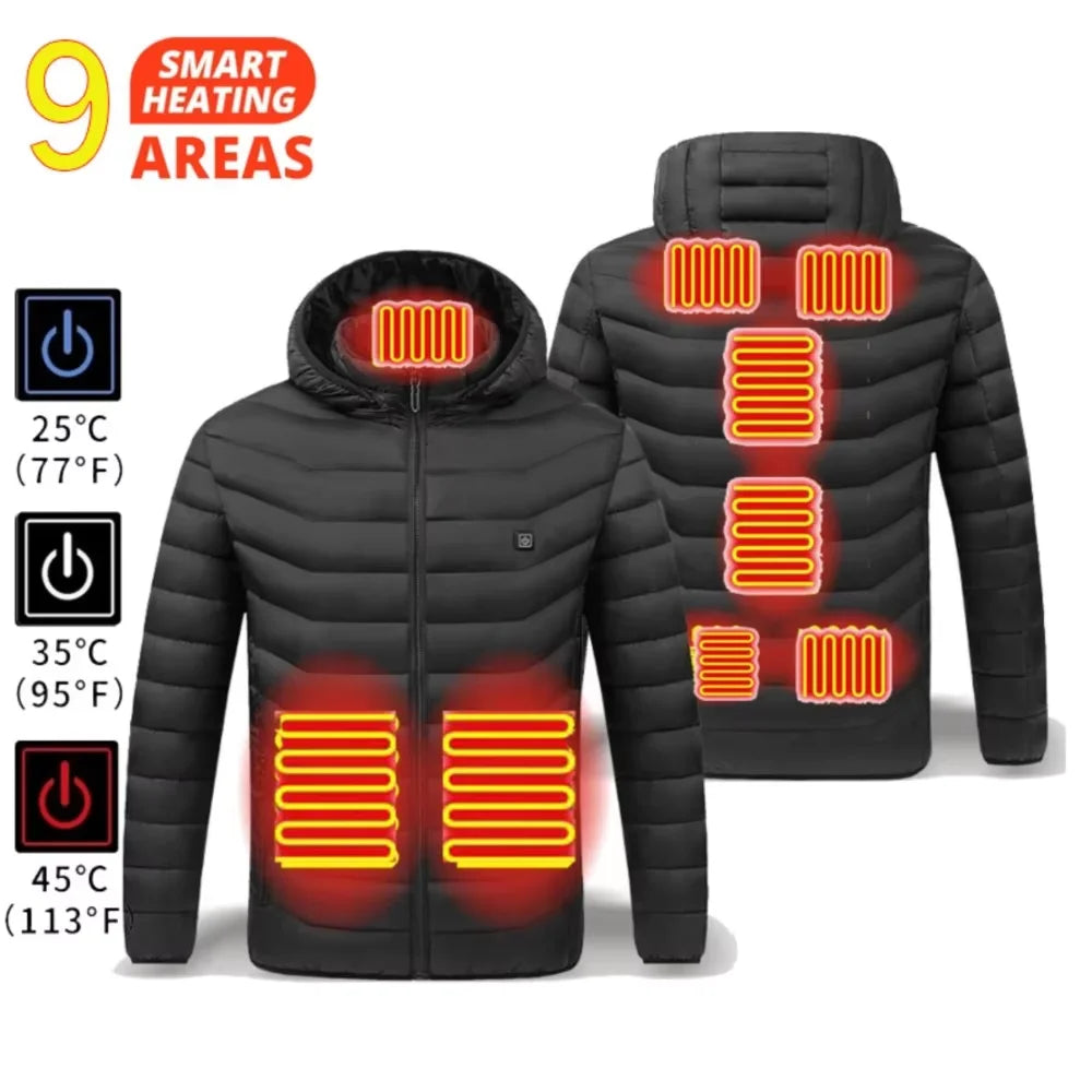 21-Zone USB Heated Jacket for Men & Women – Warm Self-Heating Vest & Coat for Skiing, Camping, Hiking, and Winter Wear