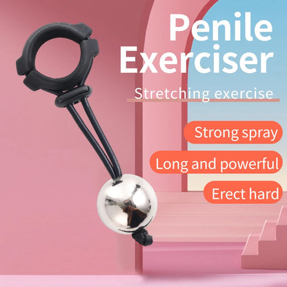 BDSM Male Penis Ring & Extender — Weight-Bearing Stretcher, Enlargement Device with Ball & Semen Lock, Adult Sex Toy for Men