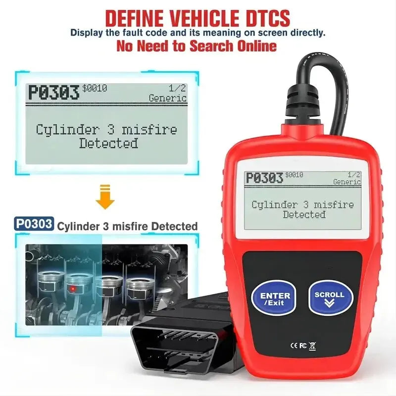 Universal OBD2 Car Fault Diagnosis Instrument - Clear Fault Codes Diagnostic Scanning Tool