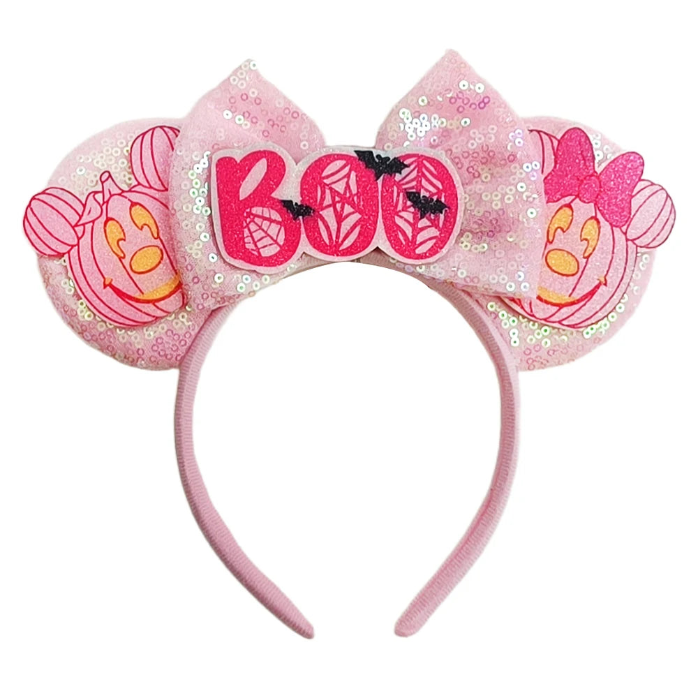 Mickey Mouse Ears Headband with Bow – Sequin Candy Cosplay Costume Party Accessory for Girls & Women, Christmas Gift
