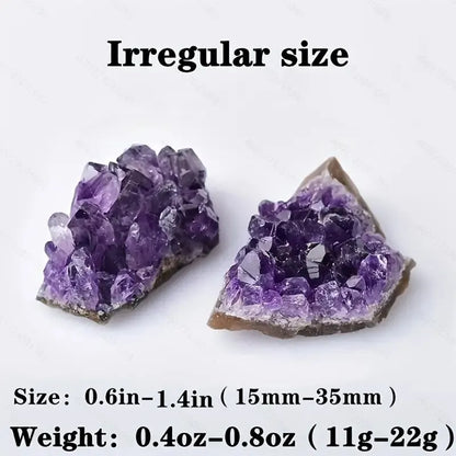 2PCS Natural Amethyst Healing Crystals — Energy Stones for Spiritual Treatment & Home Decoration