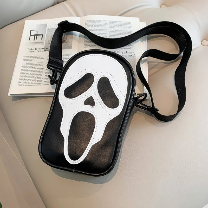 Halloween Ghost Crossbody Bag — Skull Shoulder Bag for Women & Girls, Y2K Punk Hiphop Skeleton Handbag