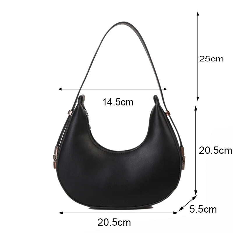 Fashion Luxury PU Leather Hobo Shoulder Bag – Small Clutch Handbag, Underarm Purse, Travel Tote for Women