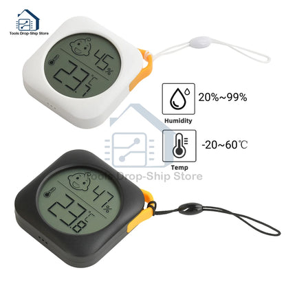 Mini Indoor Thermometer & Hygrometer - LCD Digital Temperature and Humidity Meter for Home, Office & Desktop Use
