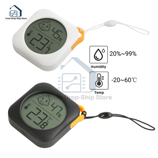 Mini Indoor Thermometer & Hygrometer - LCD Digital Temperature and Humidity Meter for Home, Office & Desktop Use