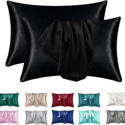 Boost Beauty Sleep Silky Satin Pillowcases - Cooling, Hair & Skin-Friendly, Easy-Care Sleep Essentials