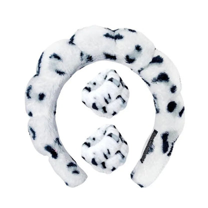 Sponge Spa Headband with Wristbands – Wide Padded Face Washing, Skin Care, Makeup Removal & Shower Headband for Women & Girls