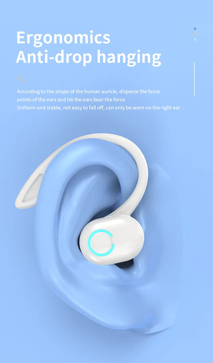 VAORLO Bluetooth 5.2 Ear-Hook Headphones – Mini HIFI Bass Wireless Earphones with Mic for Sports & Gaming