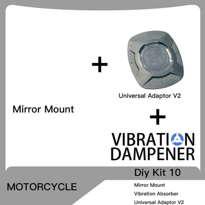 Motorcycle Handlebar Stem Fork Phone Mount — Vibration Dampener with MAG Universal Adapter, Wireless Charger & Mirror Brake Compatible