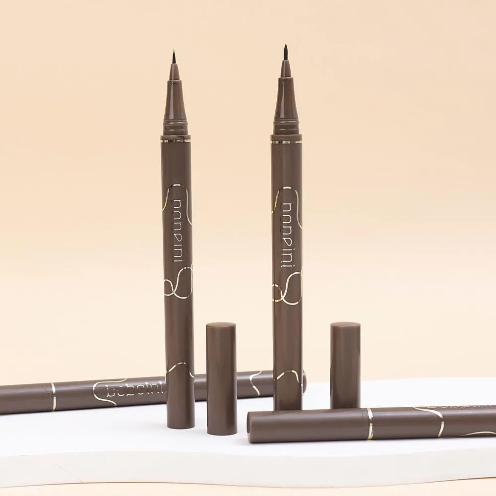 Waterproof Quick-Dry Liquid Eyeliner — Ultra-Fine Matte Black & Brown, Long-Lasting Silkworm Eye Makeup Gift