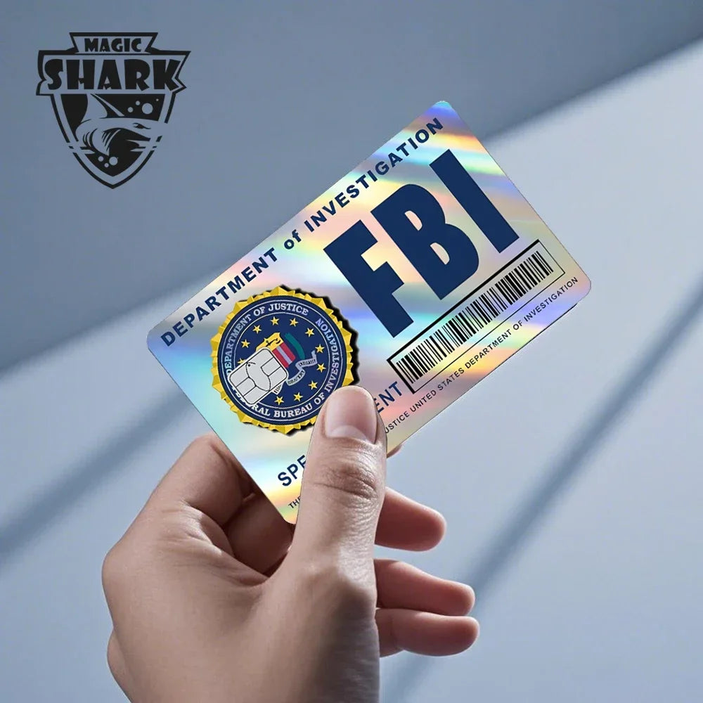 Magic Shark Evil FBI Holographic Laser Money & Card Sticker – Shiny Credit, Bank, Debit Film Cover