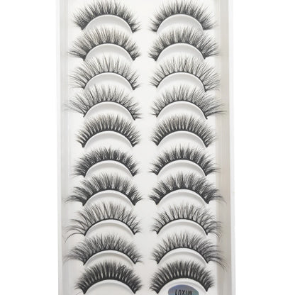 10 Pairs 3D Mink False Eyelashes – Soft Natural Cross Messy Dense Lash Extensions Makeup