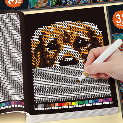 Mysterious Mosaic Color by Number Book - 32 Pages Pixel Art Coloring with Cute Animals & Scenery for Adult Stress Relief