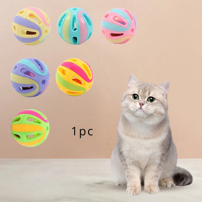 Colorful Bell Ball Cat Toys – Interactive Plastic Sound Play Balls for Kittens, Chase & Exercise Pet Supplies