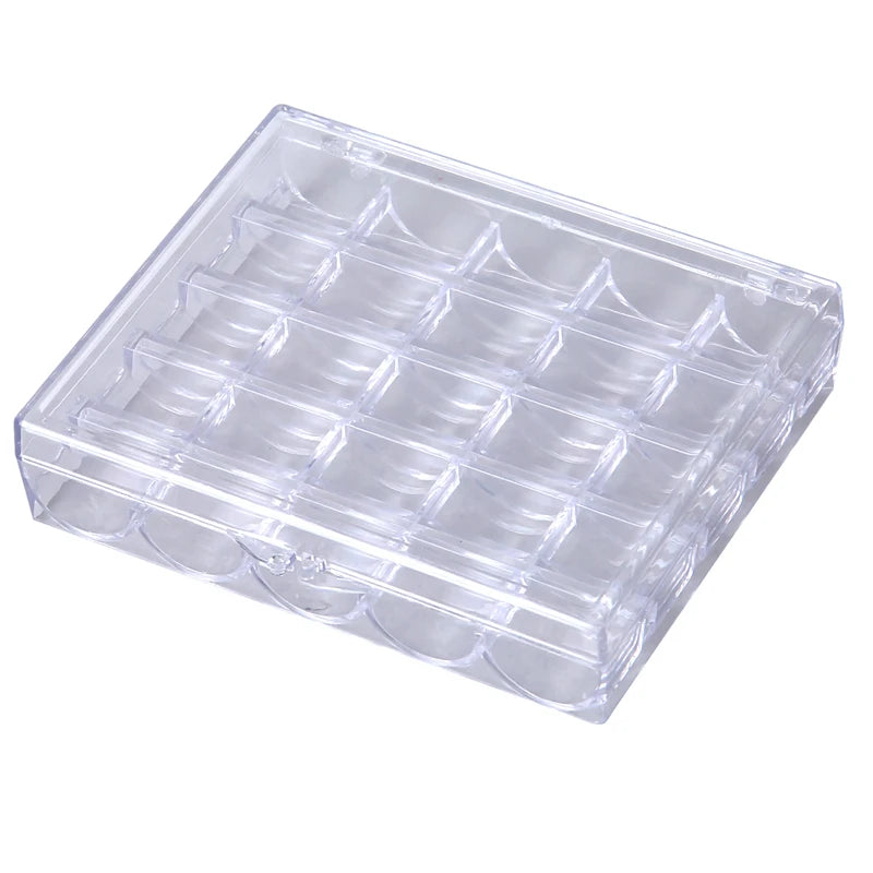 25-Spool Bobbin Storage Box - Plastic Sewing Machine Bobbin Case & Organizer