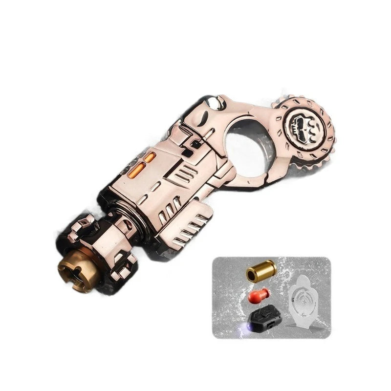 Alloy Shell-Ejecting Toy Launcher Set - Portable Finger Spinning Fidget Toy and Sensory Desk Gadget Gift for Boys