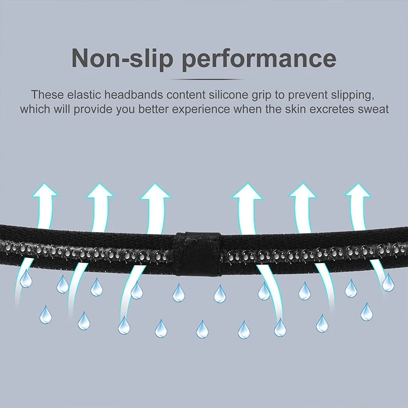 4 Pack Non-Slip Elastic Sports Headbands – Thick Sweatbands for Men & Women, Exercise & Outdoor Use