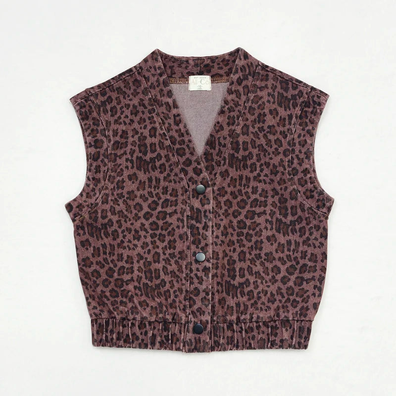 AW26 Denim Leopard Kids Clothing Collection - Boys Girls Dress Skirt Shirt Vest and Overalls Fashion Set