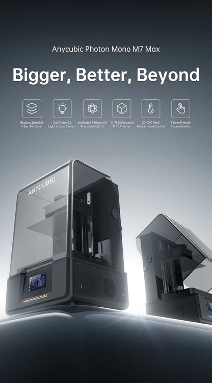 ANYCUBIC Photon Mono M7 Max 3D Printer — Ultra-Large 14.7L LCD Resin Printer with 298x168x300mm Build Volume