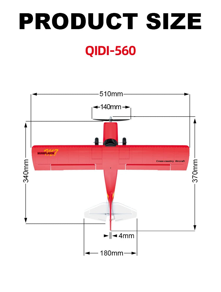 Qidi560 Moore M7 Off-Road RC Plane – 4CH Brushless Fixed-Wing Aircraft, EPP Foam, Remote Control Airplane Toy