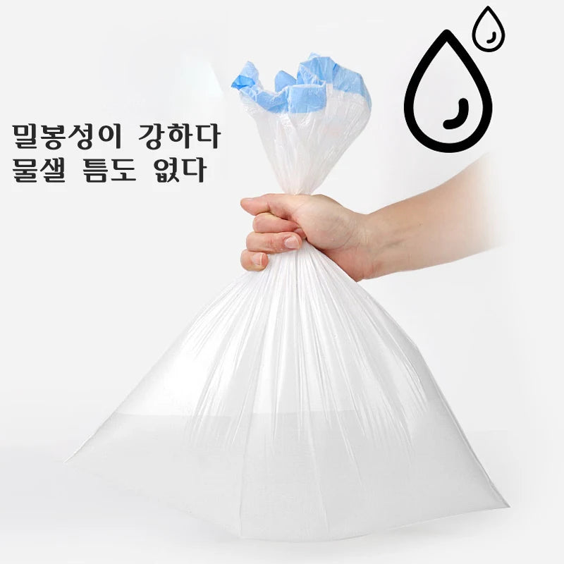 Drawstring Transparent Garbage Bags – Disposable Household Trash Bags for Kitchen, Dorm, & Living Room, 3 Size Options