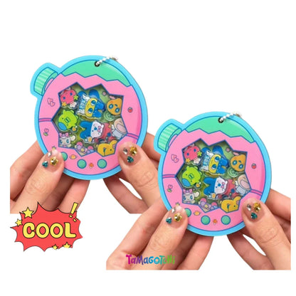 Bandai Tamagotchi Kuchipatchi Acrylic Keychain – Colorful Anime Cartoon Pendant for Bags and School Accessories