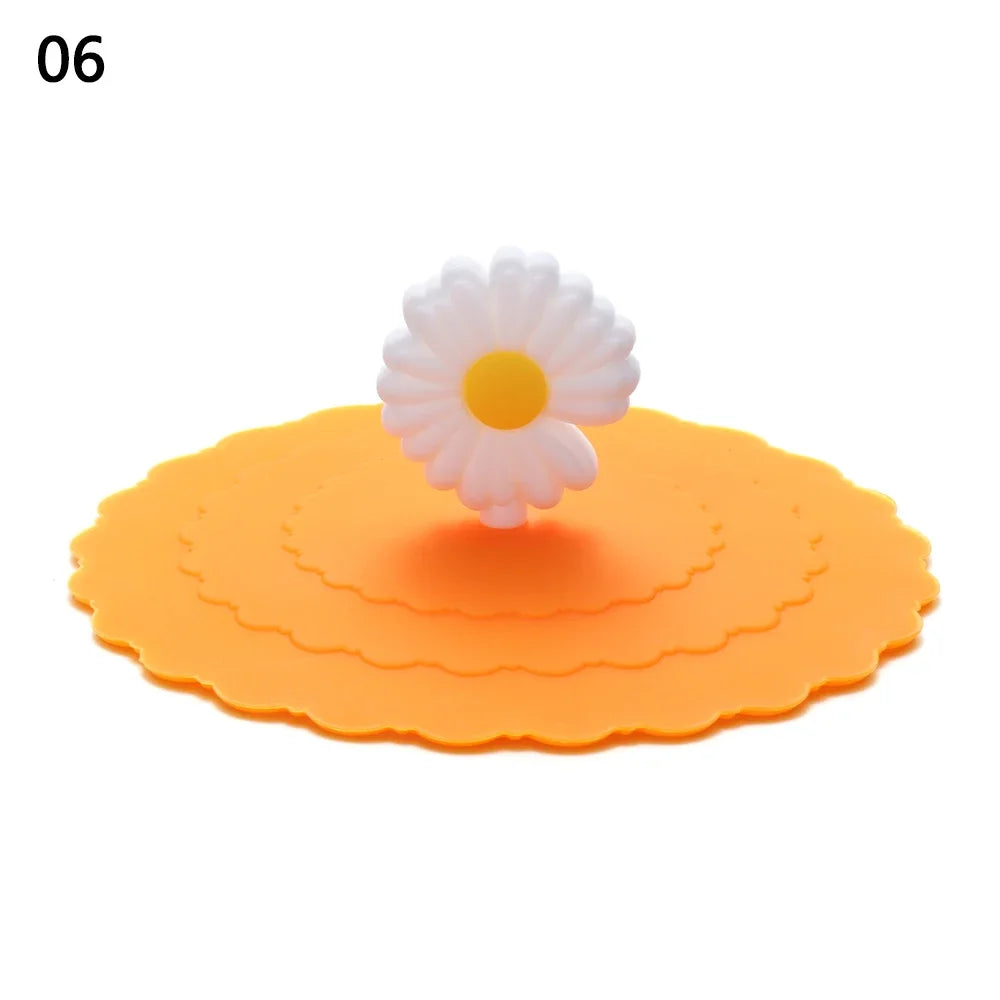 Cartoon 10cm Cute Silicone Cup Cover - Heat-Resistant, Leak-Proof, Dustproof Sealed Lid for Tea Cups