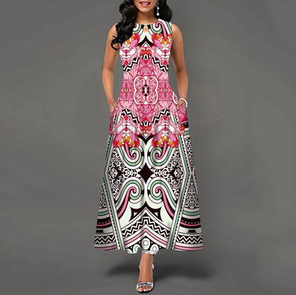 Women’s Loose Floral Vintage Maxi Dress – Ruffled Summer Party Camis, Elegant Big & Large Size Dress