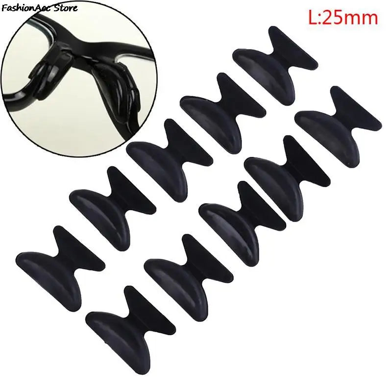 5 Pairs Adhesive Silicone Glasses Nose Pads - Non-Slip Clear & Black Thin Nosepads for Eyeglasses & Sunglasses