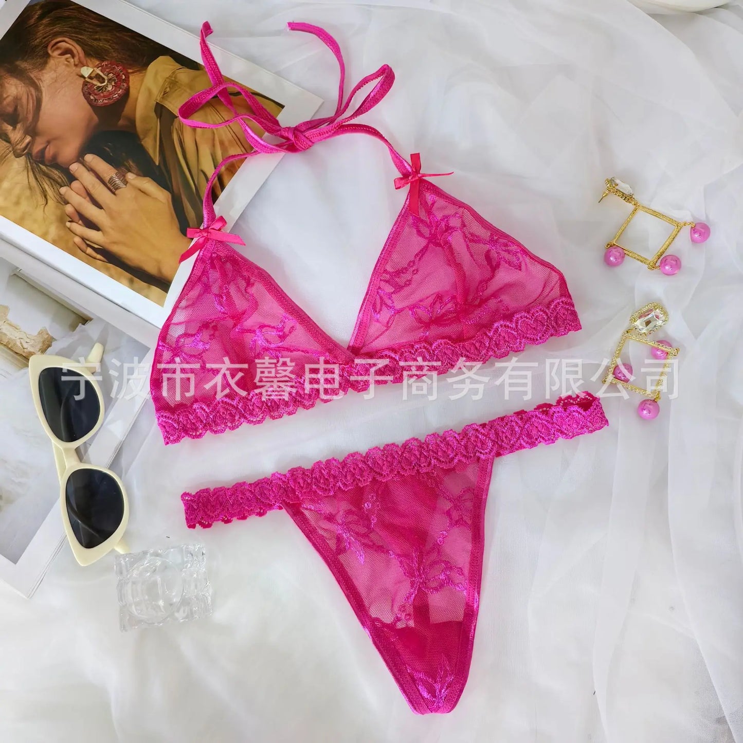 Custom Personalized Lace Thong Bikini – Sexy G-String Body Chain Lingerie with Name Letter Waist Chain Gift for Women