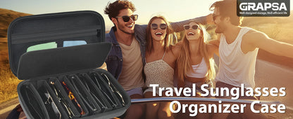 Travel Sunglasses Organizer Case Bag for Men and Women – Polarized Sunglasses Storage Holder (Bag Only)