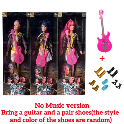 K-Pop Demon Hunters Humanoid Dolls — Mira, Rumi & Zoey (Music & No-Music) | Articulated Christmas Gift Box