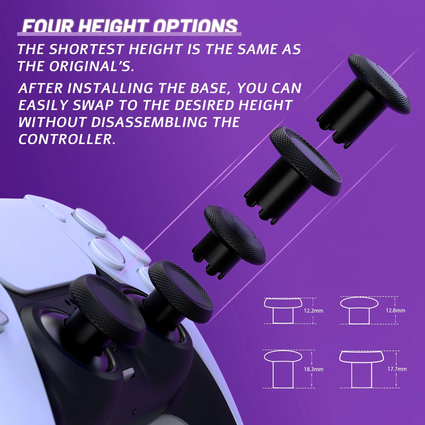 eXtremeRate ThumbsGear V3 — Interchangeable Ergonomic Replacement Thumbsticks for PS5 & PS4 Controllers