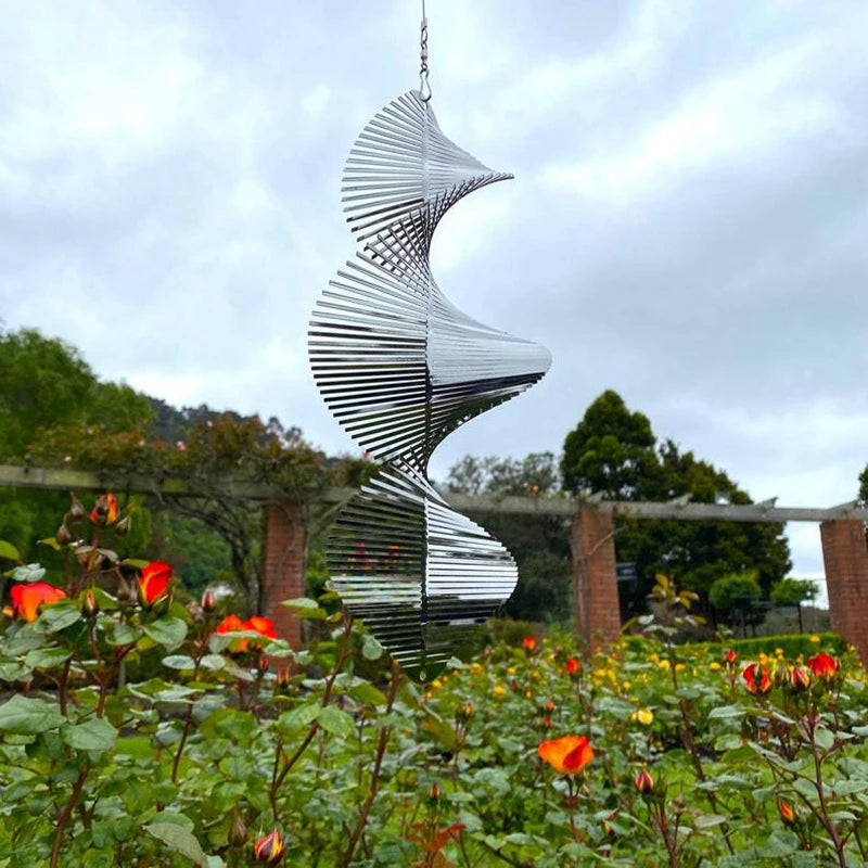 3D Rotating Wind Chime Spinner – Spiral Pendant with Bell for Patio, Garden & Outdoor Home Decor