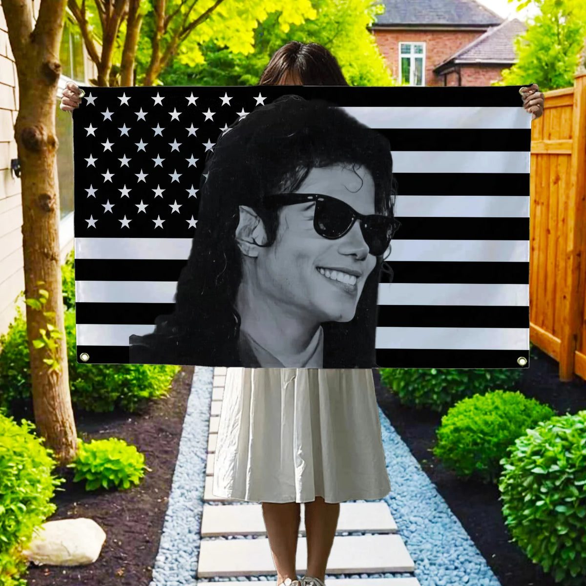 Michael Jackson Black Flag Tapestry - Decorative Wall Hanging for Bedroom, Garage & Home Decor