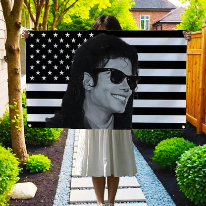 Michael Jackson Black Flag Tapestry - Decorative Wall Hanging for Bedroom, Garage & Home Decor