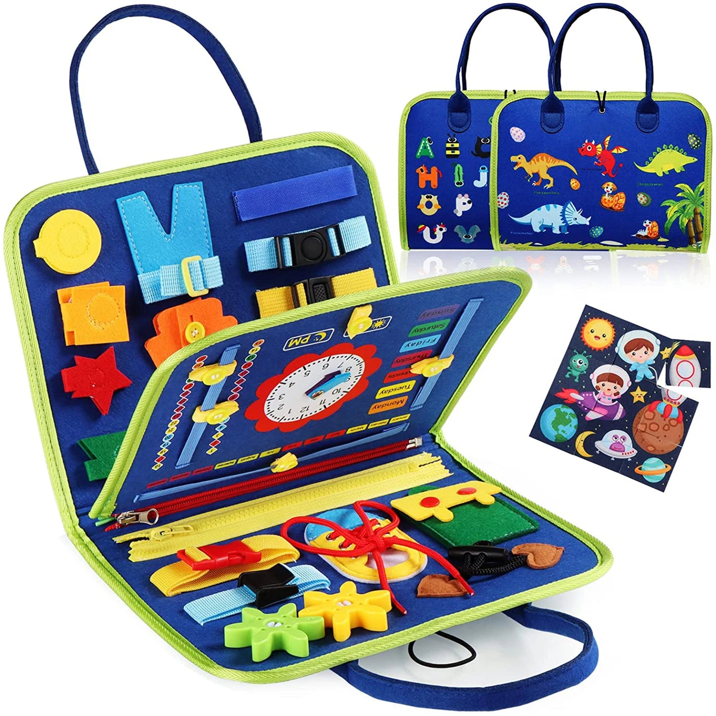 Montessori Toddler Busy Board – Educational Activity for Basic Dress Motor Skills, Baby Learning Toy for Travel