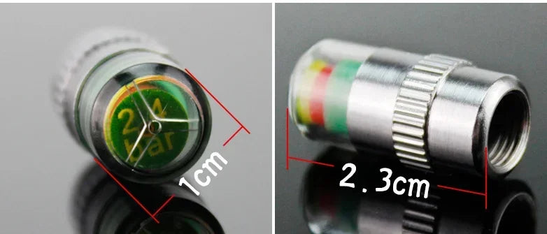 2/4PCS Car Tire Pressure Indicator - External Valve Cap Sensor for Monitoring and  Alerting Tire Pressure