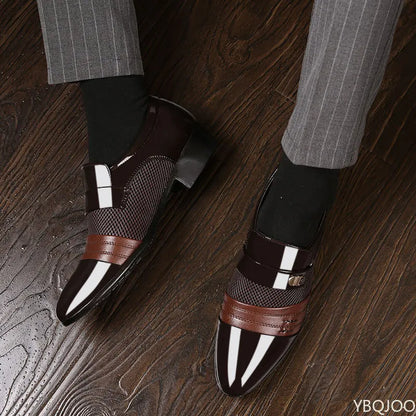 Men’s Pointed Toe Formal Shoes - Comfortable Low-Cut Office Wedding and Daily Dress Shoes